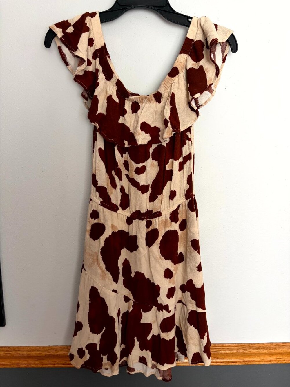 Idyllwind by Miranda Lambert Dress Cow Print Brown Cream cowgirl size Small